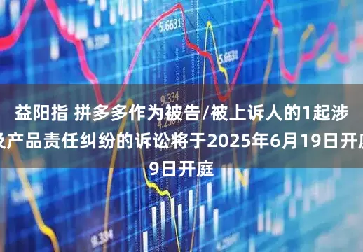 益阳指 拼多多作为被告/被上诉人的1起涉及产品责任纠纷的诉讼将于2025年6月19日开庭