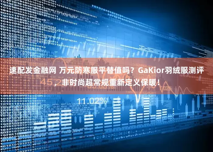 速配发金融网 万元防寒服平替值吗？GaKior羽绒服测评，非时尚超常规重新定义保暖！